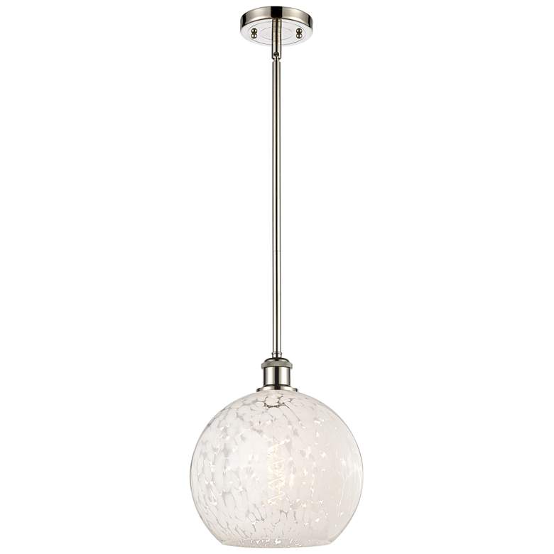 Image 1 Ballston 10"W Polished Nickel Stemmed Mini Pendant w/ White Mouchette