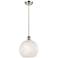 Ballston 10"W Satin Nickel Corded Mini Pendant w/ White Mouchette Shad