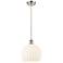 Ballston 10"W Satin Nickel Corded Mini Pendant w/ White Venetian Shade