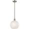 Ballston 10"W Satin Nickel Stemmed Mini Pendant w/ White Mouchette Sha