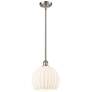 Ballston 10"W Satin Nickel Stemmed Mini Pendant w/ White Venetian Shad
