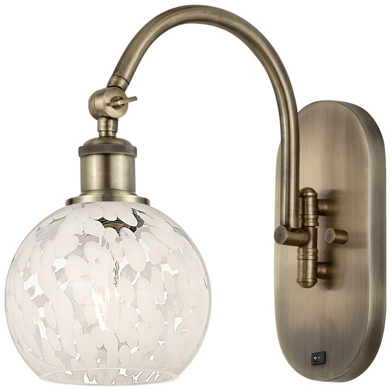 Image 1 Ballston 11.5"H Antique Brass Horizontal Swing Sconce w/ Mouchette Sha