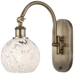 Ballston 11.5"H Antique Brass Horizontal Swing Sconce w/ Mouchette Sha