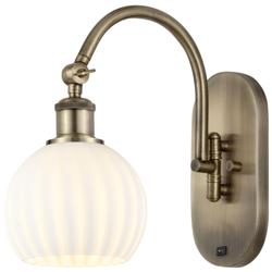 Ballston 11.5"H Antique Brass Horizontal Swing Sconce w/ Venetian Shad