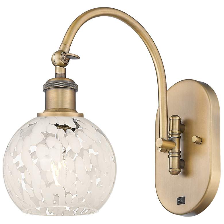 Image 1 Ballston 11.5"H Brushed Brass Horizontal Swivel Sconce w/ Mouchette Sh