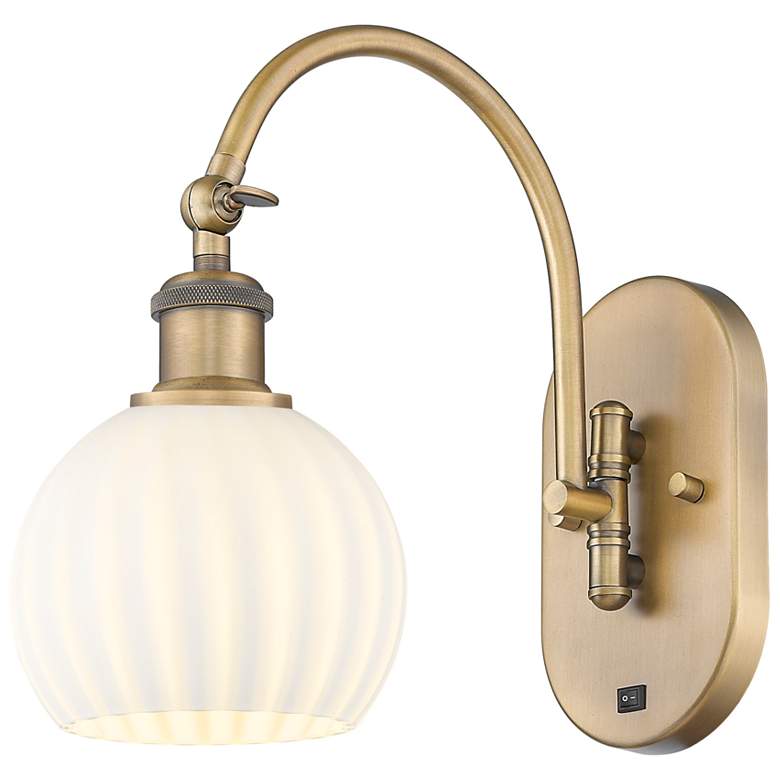 Image 1 Ballston 11.5"H Brushed Brass Horizontal Swivel Sconce w/ Venetian Sha