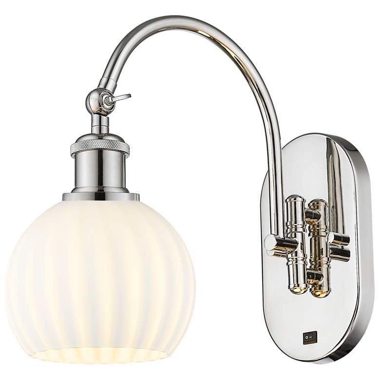 Image 1 Ballston 11.5"H Polished Nickel Horizontal Swing Sconce w/ Venetian Sh