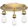 Ballston 11.75" Wide 3 Light Brushed Brass Flush Mount