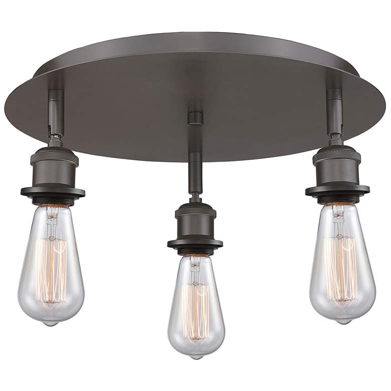 Image 1 Ballston 11.75" Wide 3 Light Oil Rubbed Bronze Flush Mount