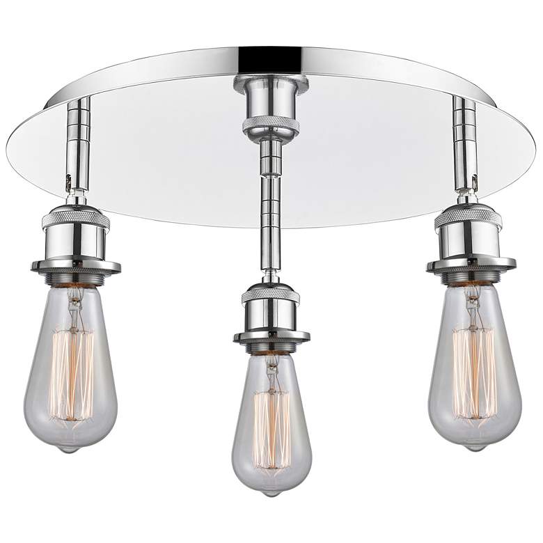 Image 1 Ballston 11.75" Wide 3 Light Polished Chrome Flush Mount