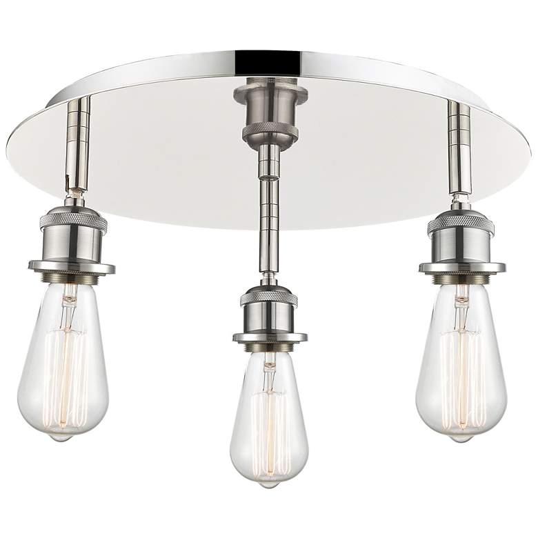 Image 1 Ballston 11.75" Wide 3 Light Polished Nickel Flush Mount