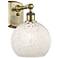 Ballston 11" High Antique Brass Sconce With White Mouchette Shade