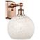Ballston 11" High Antique Copper Sconce With White Mouchette Shade
