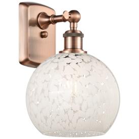Ballston 11" High Antique Copper Sconce With White Mouchette Shade Ballston 11" High Antique Copper Sconce With White Mouchette Shade