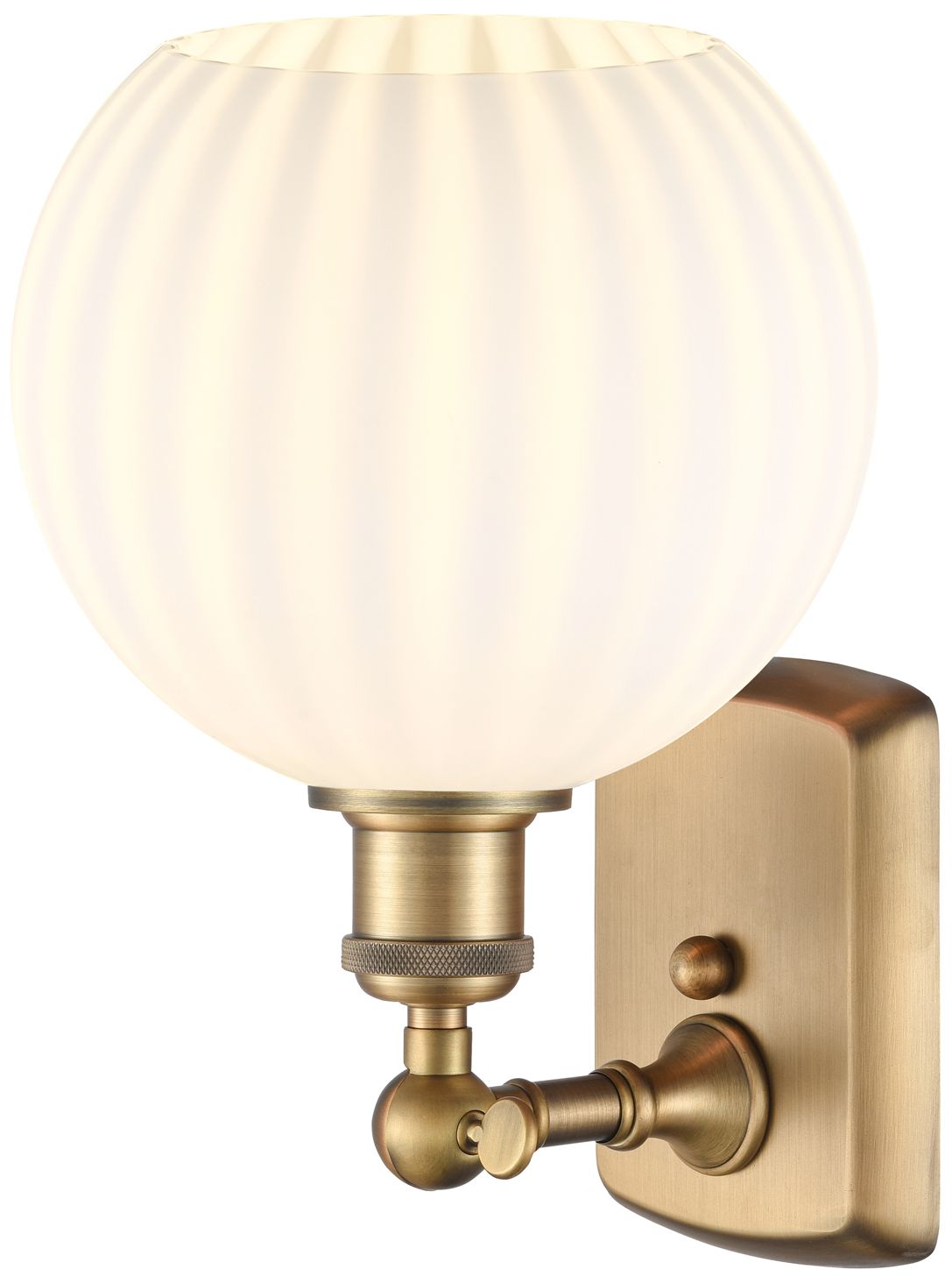 Image 2 Ballston 11" High Brushed Brass Sconce With White Venetian Shade more views