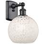 Ballston 11" High Matte Black Sconce With White Mouchette Shade
