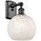 Ballston 11" High Matte Black Sconce With White Mouchette Shade