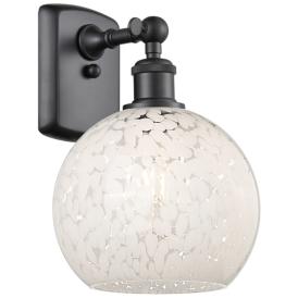 Ballston 11" High Matte Black Sconce With White Mouchette Shade Ballston 11" High Matte Black Sconce With White Mouchette Shade