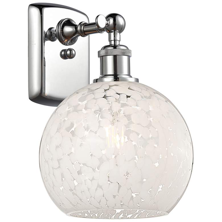 Image 1 Ballston 11" High Polished Chrome Sconce With White Mouchette Shade