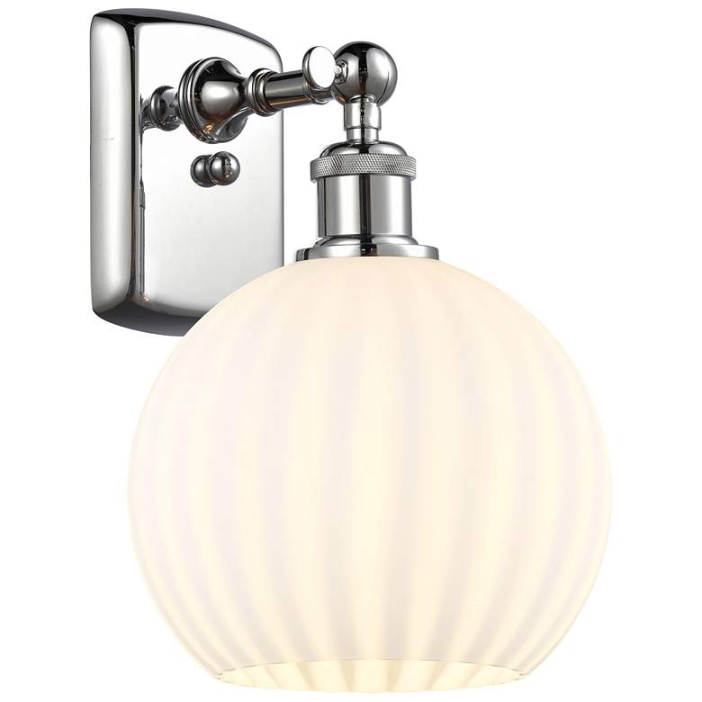 Image 1 Ballston 11" High Polished Chrome Sconce With White Venetian Shade
