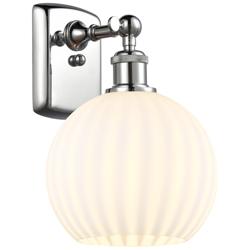 Ballston 11" High Polished Chrome Sconce With White Venetian Shade