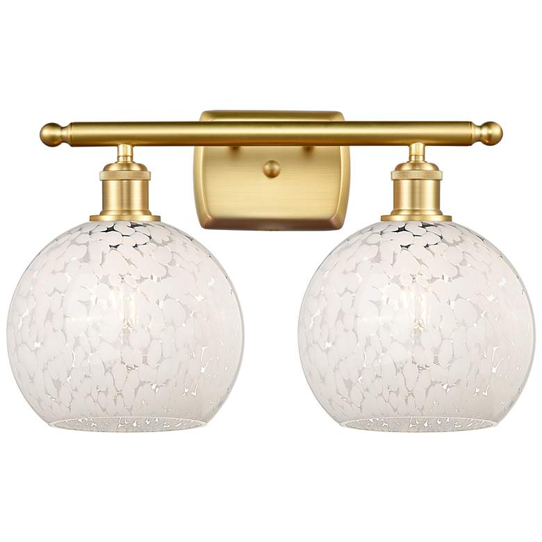 Image 1 Ballston 11"H Satin Gold 2-Light Sconce w/ White Mouchette