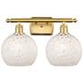 1_Ballston 11"H Satin Gold 2-Light Sconce w/ White Mouchette