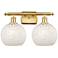 Ballston 11"H Satin Gold 2-Light Sconce w/ White Mouchette