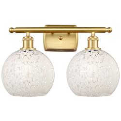 Ballston 11"H Satin Gold 2-Light Sconce w/ White Mouchette