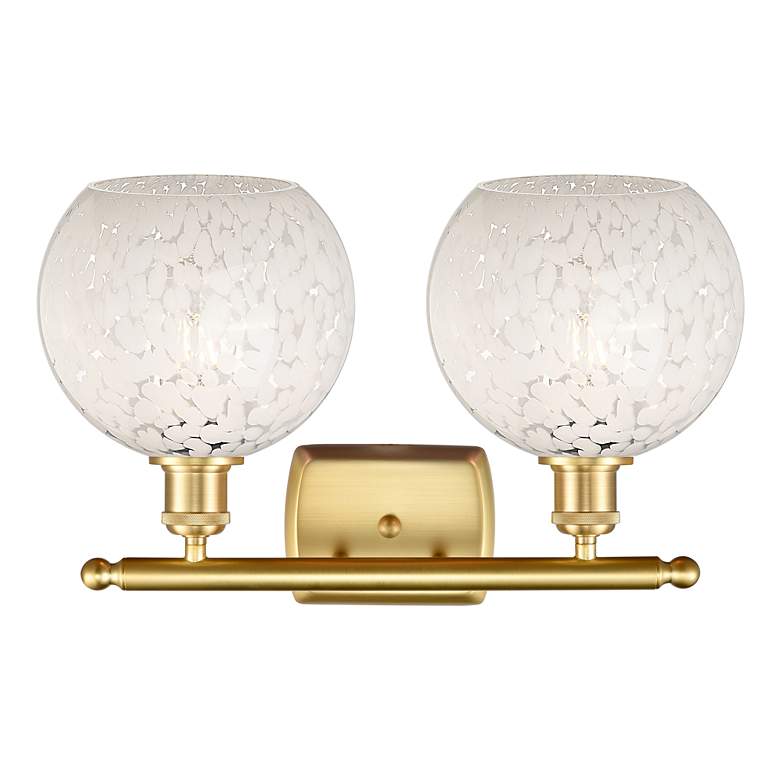 Image 2 Ballston 11"H Satin Gold 2-Light Sconce w/ White Mouchette more views