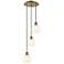 Ballston 12.5"W 3 Light Antique Brass Cord Multi Pendant w/ Venetian S