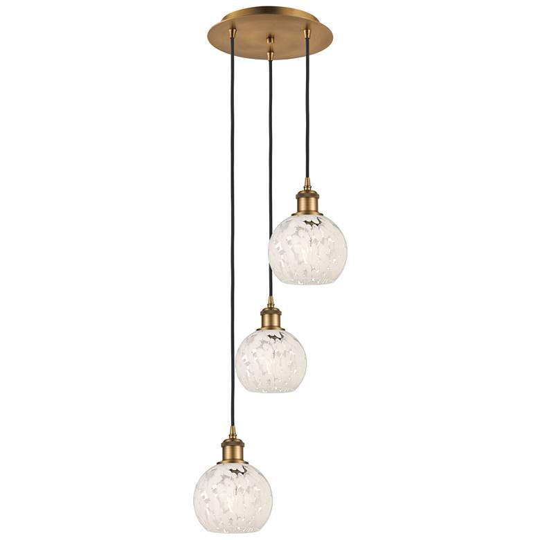 Image 1 Ballston 12.5"W 3 Light Brushed Brass Cord Multi Pendant w/ Mouchette