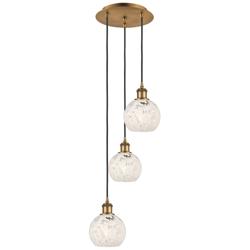 Ballston 12.5"W 3 Light Brushed Brass Cord Multi Pendant w/ Mouchette