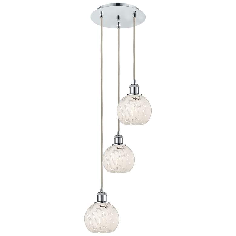 Image 1 Ballston 12.5"W 3 Light Chrome Corded Multi Pendant w/ Mouchette Shade