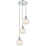 Ballston 12.5"W 3 Light Chrome Corded Multi Pendant w/ Mouchette Shade