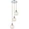 Ballston 12.5"W 3 Light Chrome Corded Multi Pendant w/ Mouchette Shade