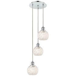 Ballston 12.5"W 3 Light Chrome Corded Multi Pendant w/ Mouchette Shade