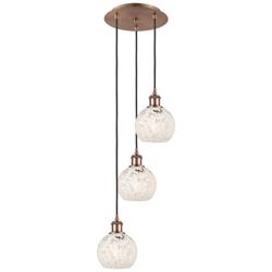 Ballston 12.5"W 3 Light Copper Corded Multi Pendant w/ Mouchette Shade
