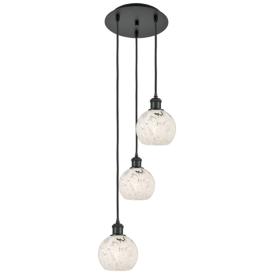 Ballston 12.5"W 3 Light Matte Black Corded Multi Pendant w/ Mouchette Ballston 12.5"W 3 Light Matte Black Corded Multi Pendant w/ Mouchette
