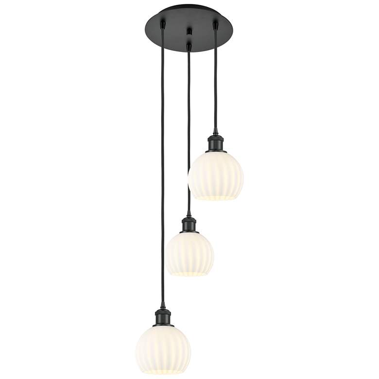 Image 1 Ballston 12.5"W 3 Light Matte Black Corded Multi Pendant w/ Venetian S