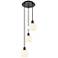 Ballston 12.5"W 3 Light Matte Black Corded Multi Pendant w/ Venetian S