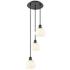 Ballston 12.5"W 3 Light Matte Black Corded Multi Pendant w/ Venetian S