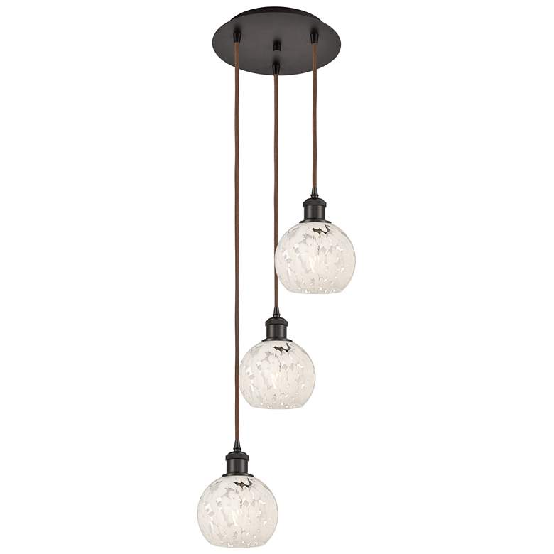 Image 1 Ballston 12.5"W 3 Light Oiled Bronze Cord Multi Pendant w/ Mouchette S
