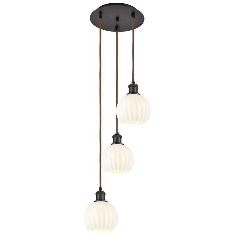 Image 1 Ballston 12.5"W 3 Light Oiled Bronze Corded Multi Pendant w/ Venetian