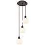 Ballston 12.5"W 3 Light Oiled Bronze Corded Multi Pendant w/ Venetian