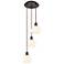 Ballston 12.5"W 3 Light Oiled Bronze Corded Multi Pendant w/ Venetian