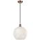 Ballston 12" Wide Antique Copper Cord Hung Pendant w/ White Mouchette