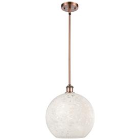 Ballston 12" Wide Antique Copper Stem Hung Pendant w/ White Mouchette Ballston 12" Wide Antique Copper Stem Hung Pendant w/ White Mouchette