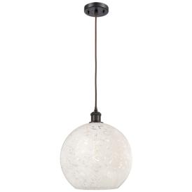 Ballston 12" Wide Oil Rubbed Bronze Corded Pendant w/ White Mouchette Ballston 12" Wide Oil Rubbed Bronze Corded Pendant w/ White Mouchette