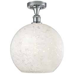 Ballston 12" Wide Polished Chrome Semi-Flush Mount w/ White Mouchette
